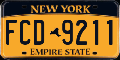 NY license plate FCD9211