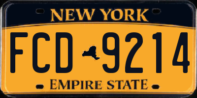 NY license plate FCD9214