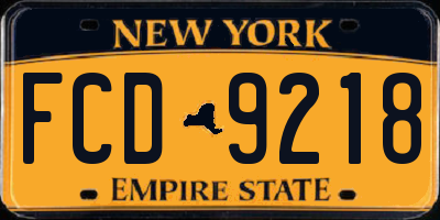 NY license plate FCD9218