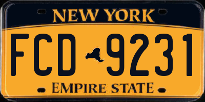 NY license plate FCD9231