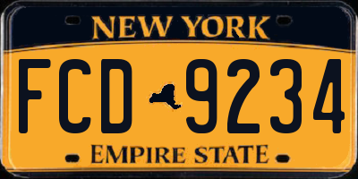NY license plate FCD9234