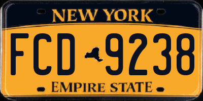 NY license plate FCD9238