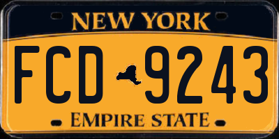 NY license plate FCD9243