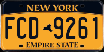 NY license plate FCD9261