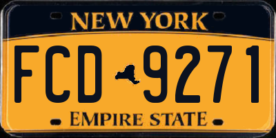 NY license plate FCD9271