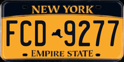 NY license plate FCD9277