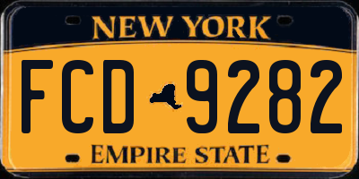 NY license plate FCD9282
