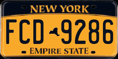 NY license plate FCD9286