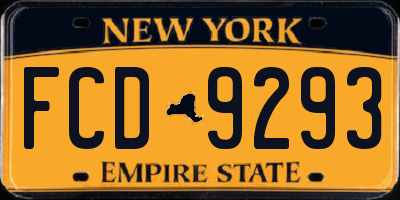 NY license plate FCD9293