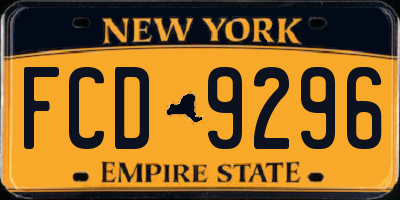 NY license plate FCD9296