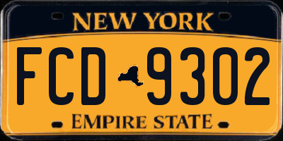 NY license plate FCD9302