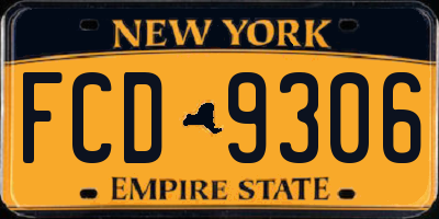 NY license plate FCD9306
