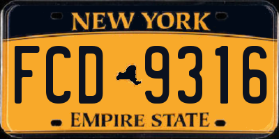 NY license plate FCD9316
