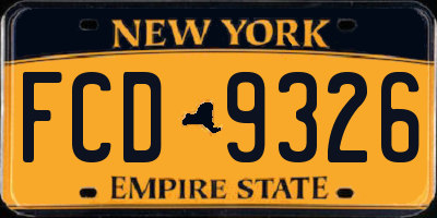 NY license plate FCD9326