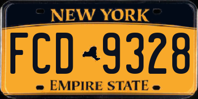 NY license plate FCD9328