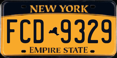 NY license plate FCD9329