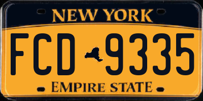 NY license plate FCD9335