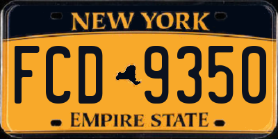 NY license plate FCD9350