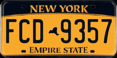 NY license plate FCD9357