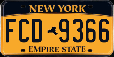 NY license plate FCD9366