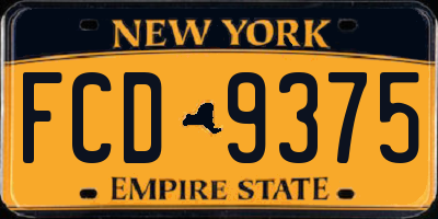 NY license plate FCD9375