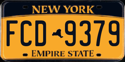 NY license plate FCD9379