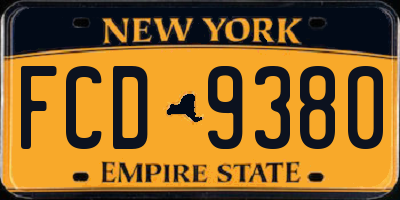 NY license plate FCD9380