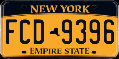NY license plate FCD9396