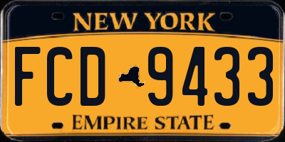 NY license plate FCD9433