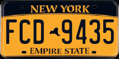 NY license plate FCD9435