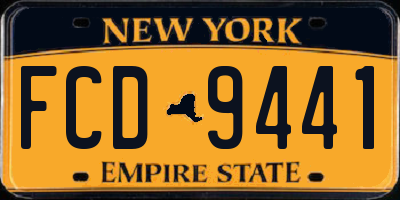 NY license plate FCD9441