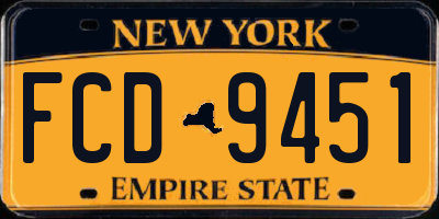 NY license plate FCD9451