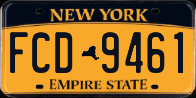 NY license plate FCD9461