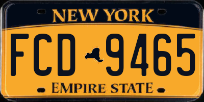 NY license plate FCD9465