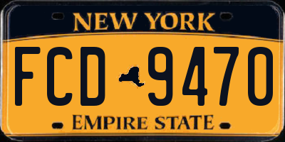 NY license plate FCD9470