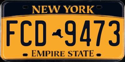 NY license plate FCD9473