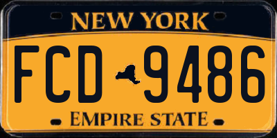 NY license plate FCD9486