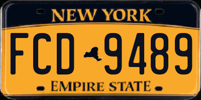 NY license plate FCD9489