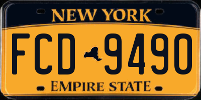 NY license plate FCD9490
