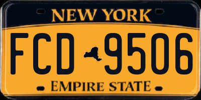 NY license plate FCD9506