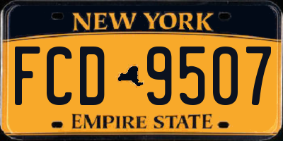 NY license plate FCD9507