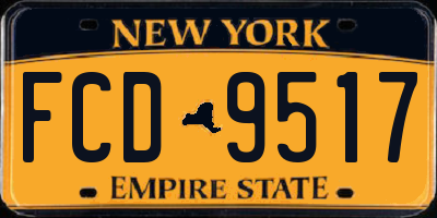 NY license plate FCD9517
