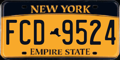 NY license plate FCD9524