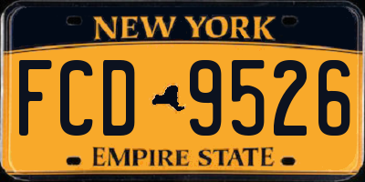 NY license plate FCD9526