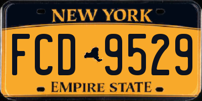 NY license plate FCD9529