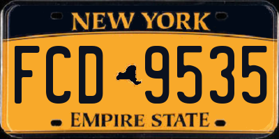 NY license plate FCD9535