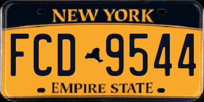 NY license plate FCD9544