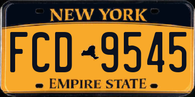 NY license plate FCD9545