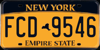 NY license plate FCD9546
