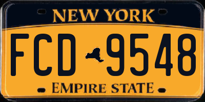 NY license plate FCD9548